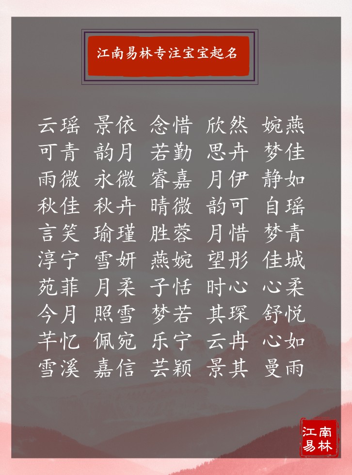 中国最美的诗句取名_关于取名字的诗句_名诗句取名